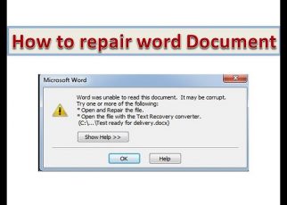 recover a corrupt word document