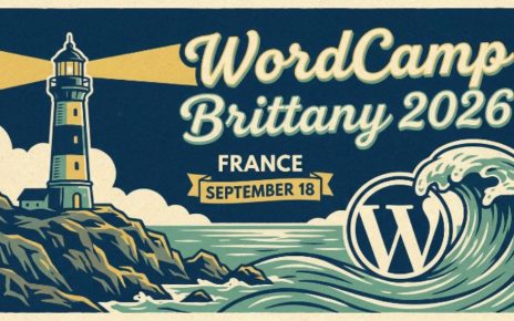 WordCamp Brittany 2026 event poster with September 18 date in France
