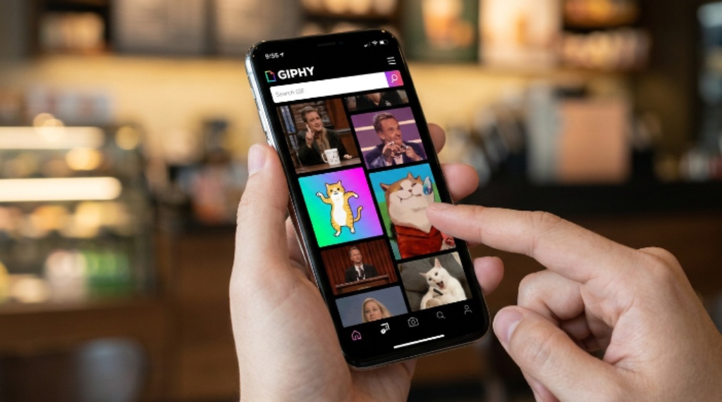 Step-by-step guide showing how to post a GIF on Instagram using a smartphone