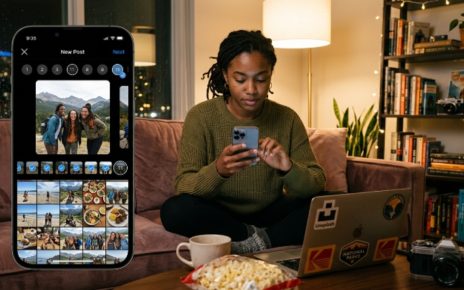 User creating an Instagram post with more than 10 photos in a carousel