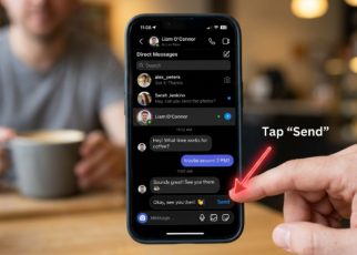 Instagram Direct Messages inbox showing how to reply to conversations