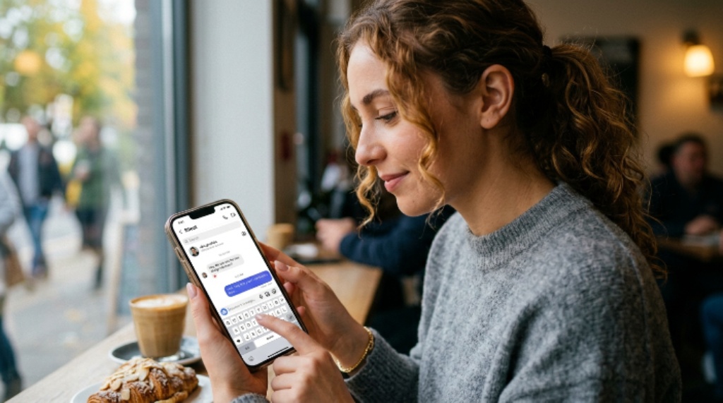 User responding to Instagram messages using the Instagram mobile app