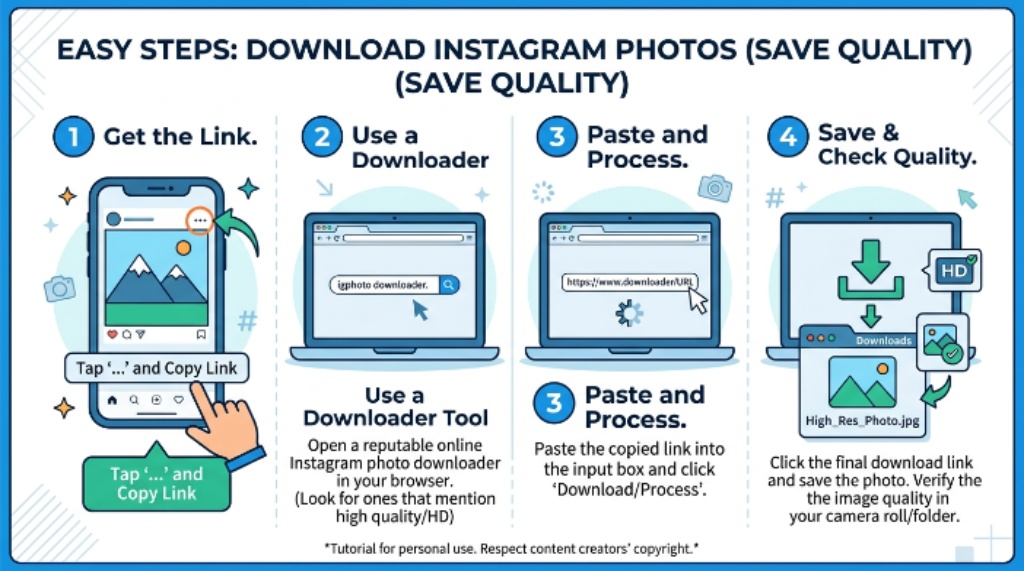 Instagram photo download tutorial with easy steps for preserving image quality